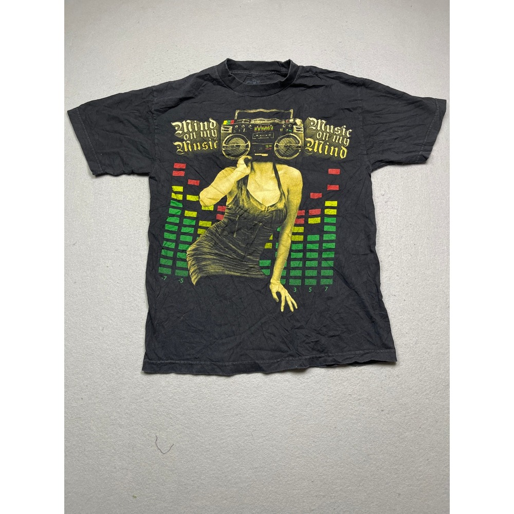 Anchor Blue T-Shirt 100% Cotton Graphic Black Medium Mens